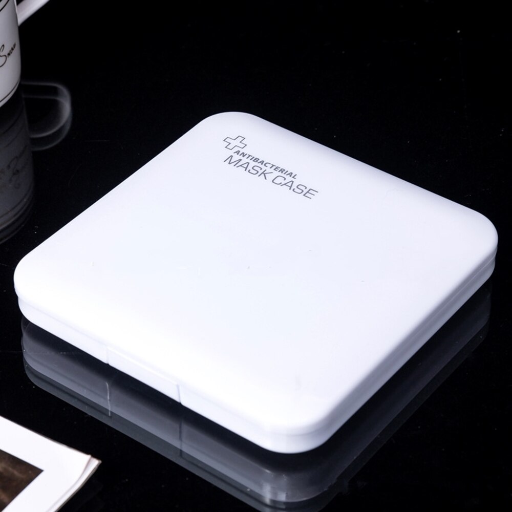Masker opbergdoos masker opbergdoos draagbaar stofdicht vochtbestendig masker opbergdoos: Wit