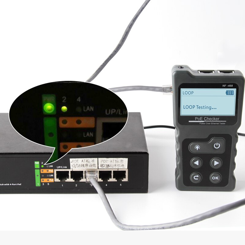 Noyafa nf -488 lan tester kabel tracker poe switch  rj45 digital ethernet cat 5 cat 6 test netværk lcd skærm netværksværktøjer