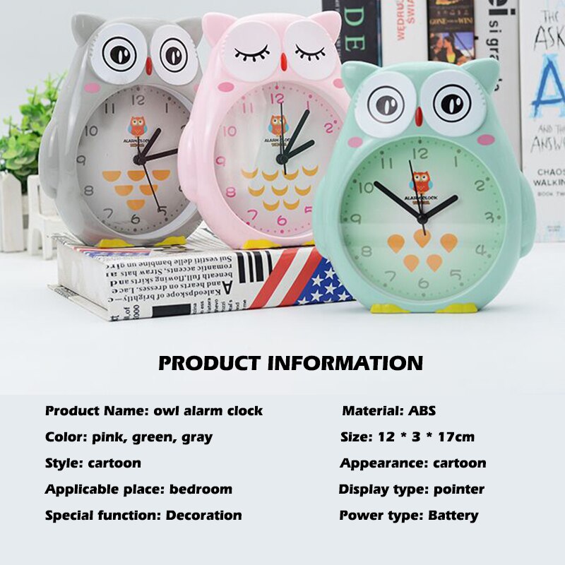Cartoon Owl Alarm Clock Children Alarm Clock Desktop Alarm Ornament Children