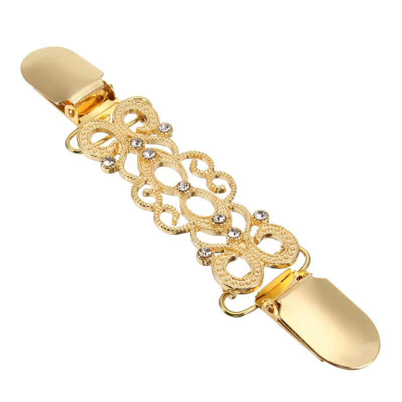 Sweater cardigan clips andemund clips fleksible perle perle pin broche sjal skjorte krave spænder til tøj dekoration: Guld