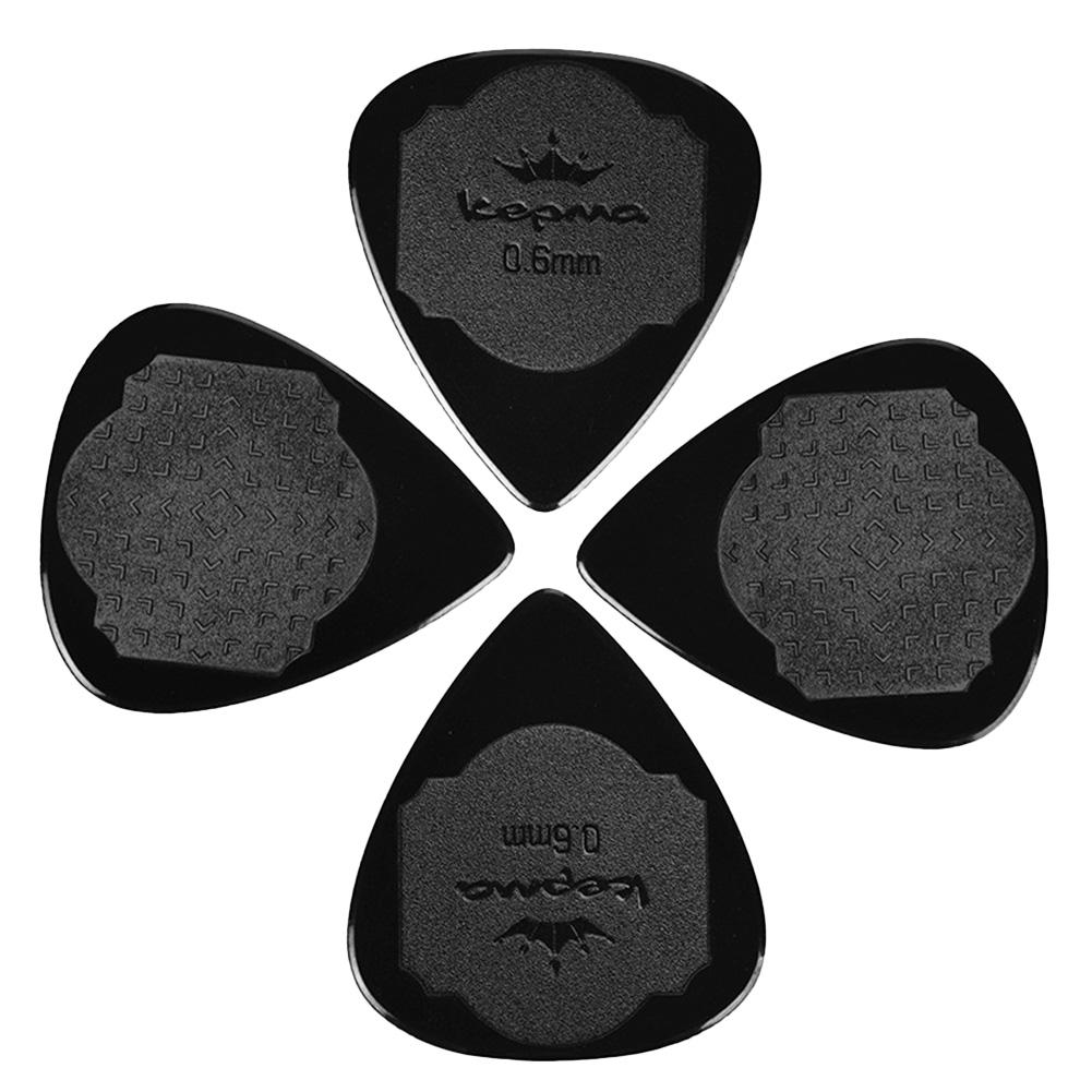 Púa de Guitarra antideslizante, 5 uds., mediador de nailon blanco y negro para Guitarra eléctrica acústica, ukelele de 0,6 MM, accesorios