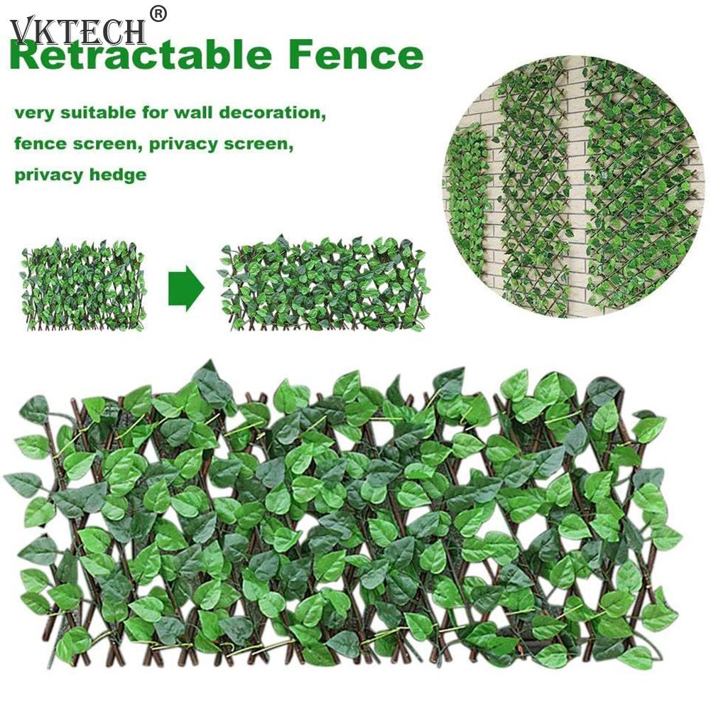 Simulation Fence Artificial Green Leaf Home Garden Yard Decor Wooden Telescopic Fence Climbing Frame Plants Home Ornament