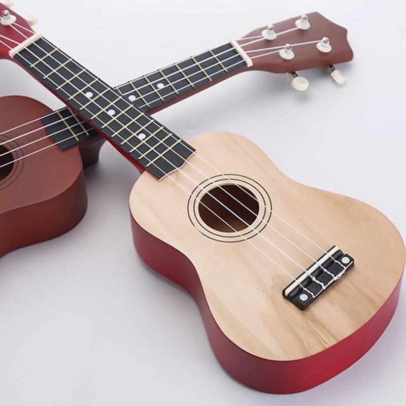 Ukelele de madera para principiantes, 21 pulgadas, con cuerdas de selección, Kit de iniciación para niños, instrumentos musicales, ukelele educativo de tilo