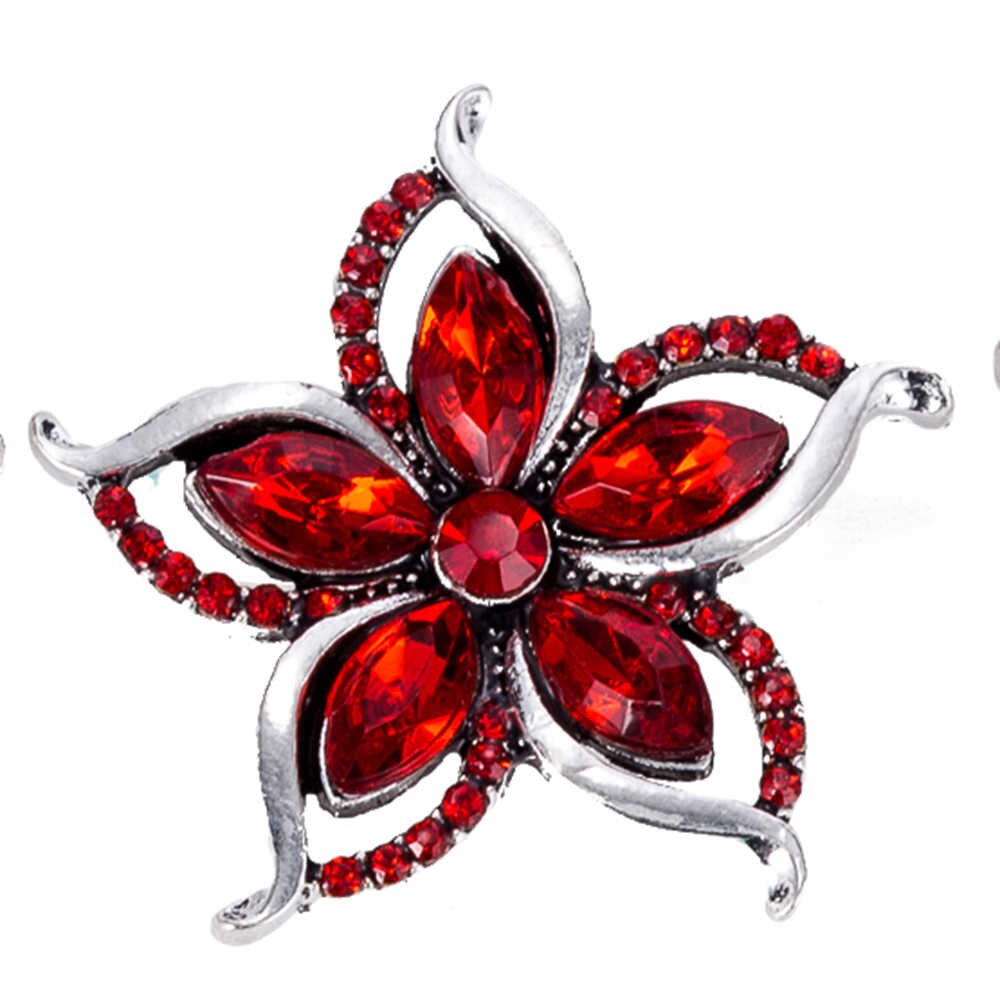 Snap taste 18mm metall druckknöpfen für snaps armbänder fit ginger snaps schmuck kristall blume snap TZ9025: TZ9025B