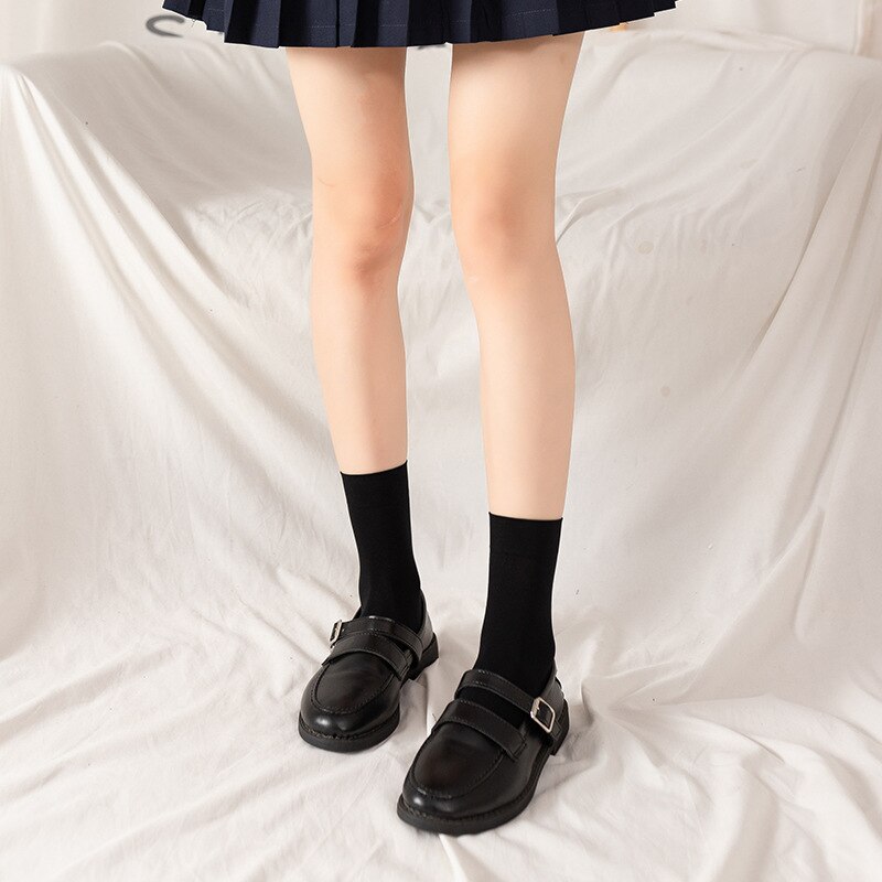Calze a righe Lolita nere calze lunghe alte sopra le calze al ginocchio calze alte al ginocchio per ragazze calze bianche panyquelli neri: Black 1