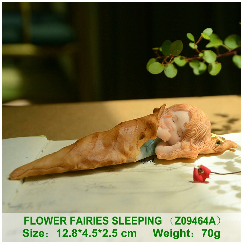 Hverdagssamling engel figur miniatyr fe hage ornament blad baby juletre dekorasjon for hjemme jul: Z09464a