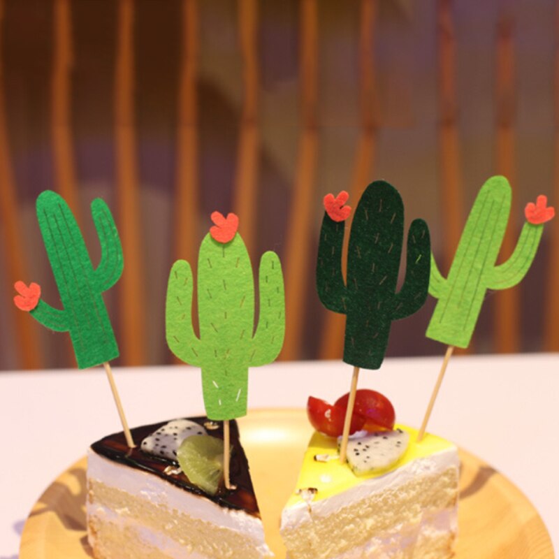 6 Stks/partij Cartoon Cactus Cupcake Cake Topper Cake Vlaggen Plug Decoratie Benodigdheden Voor Bruiloft Verjaardag Festival Party WJPDZS794