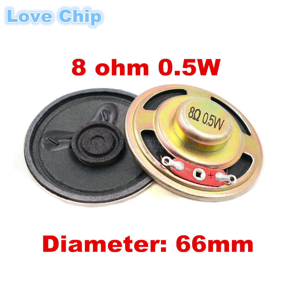 2 uds Mini altavoz ultrafino Original 16 ohmios 8 ohmios 0,5/1/2 vatios 0,5 W 1W 2W 3W 8R diámetro 50MM 57MM 66MM 77MM altavoz: Castaño