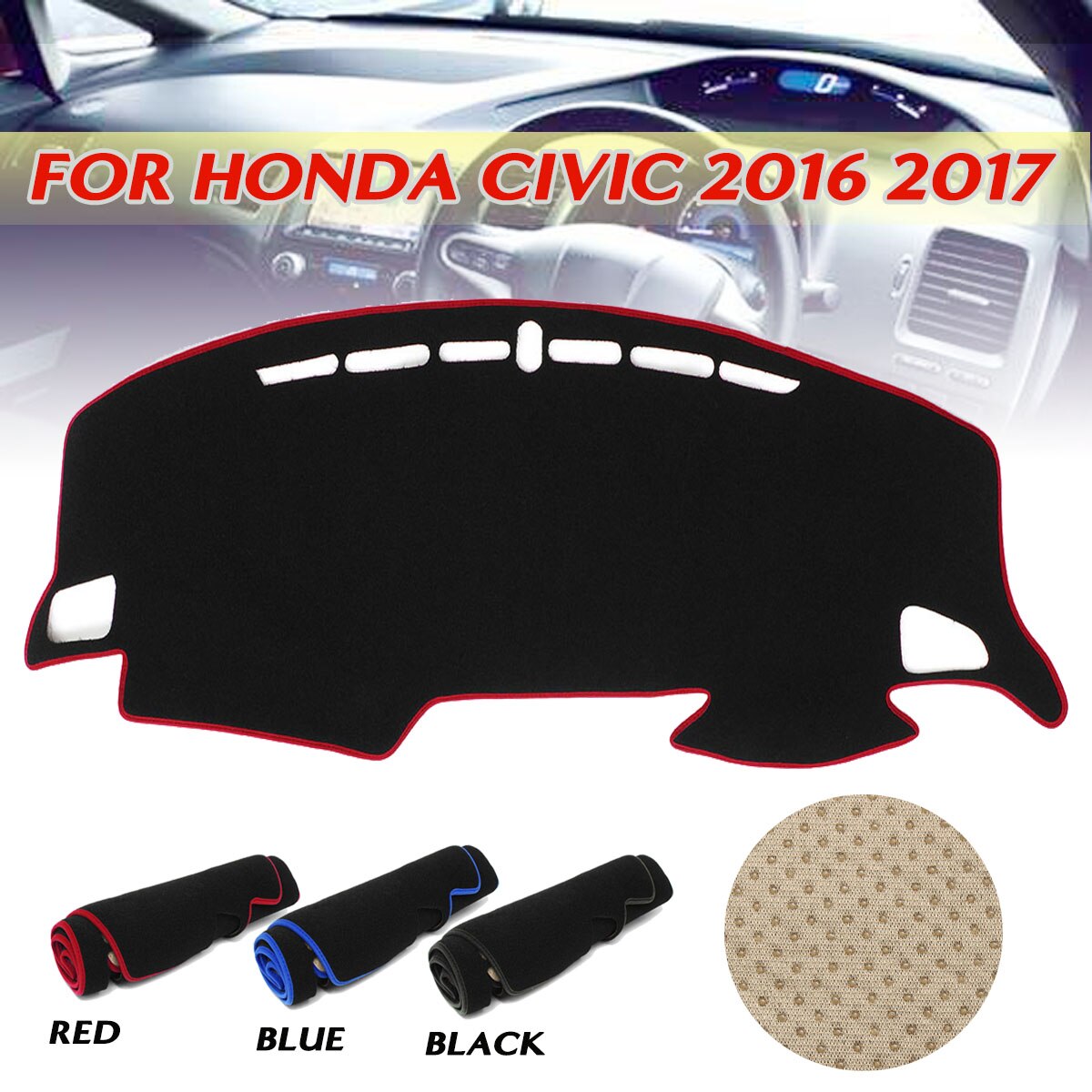 Car Dashboard Cover Dashmat Sunshade Cover Pad Anti-slip Dash Board Carpet For Honda/Civic