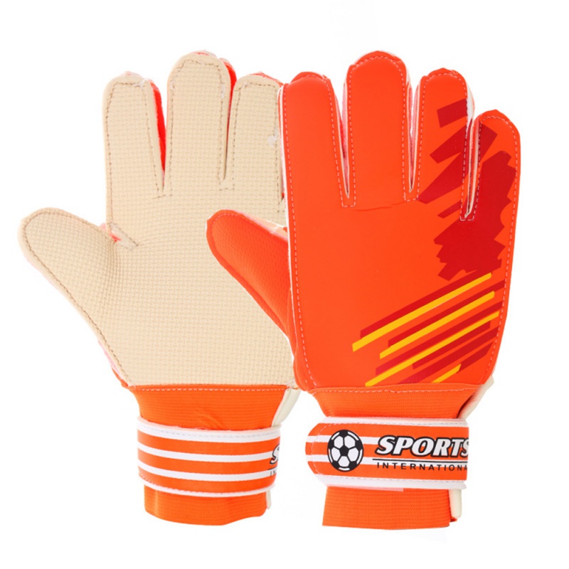 Children Kids Youth Sport Football Soccer Goalkeeper Goalie Training Gloves Gear Training Football Game Gloves: orange