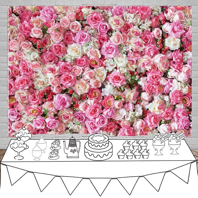 1Pc Realistic 3D Flower Wall Backdrop Wedding Party Photography Background Photo Studio Props