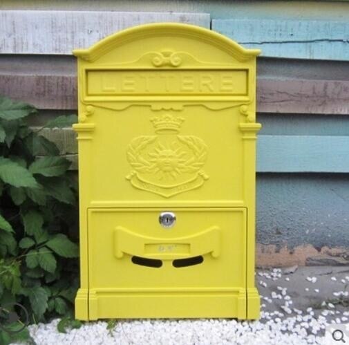 Heavy Aluminium Lockable Secure Mail Letter Post Box Mailbox Postbox Retro Metal Mail Box Garden Ornament: 7