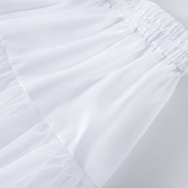 Jupon court à volants pour femmes et filles, jupe Tutu bouffante, demi-Slip, Crinoline, couleur unie, sans cerceau