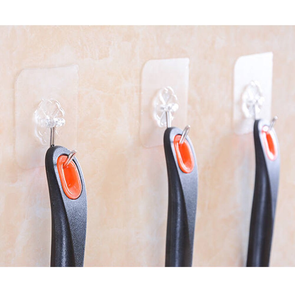 Crochets muraux de plafond, 8 pièces, accessoires ménagers, ventouse transparente, salle de bain, cuisine, multi-usage