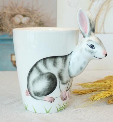 Tasse de peinture 3D d'animaux créative | Tasse en céramique tasse de café tasse de bière avec cookies 300-400ML, Copo bardak xicara amusant,: 14