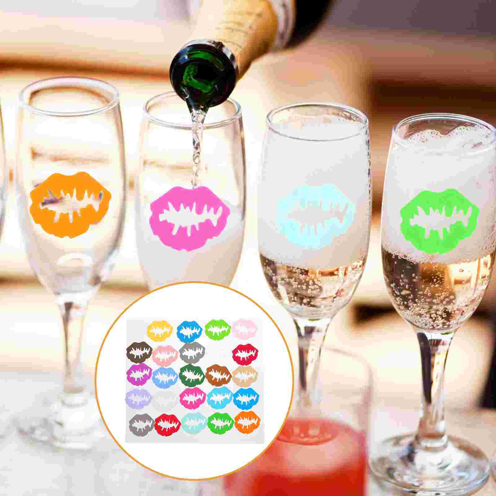 Juvale 12 Piece Girls Night In Wine Glass Charms Drink Markers, Cork Wine Glass