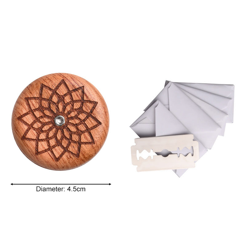1Pcs Kitchenware Bread Scoring Cutter Portable Round Shape Baking Tool Wooden/Metal Non-slip Decorative Pattern Kitchen DIY Mold: Pattern 4