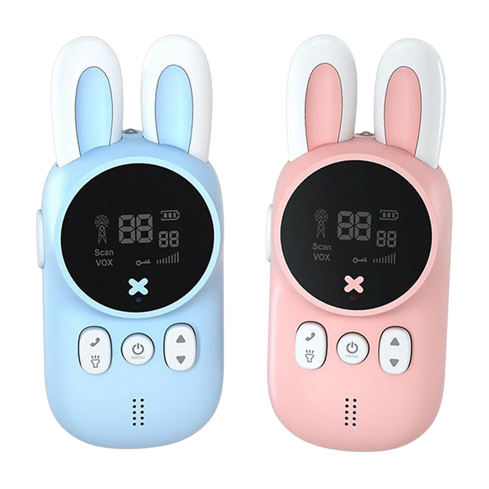 Walkie Talkie para niños, de conejito de dibujos animados, 1 rosa, 1 azul, radio para niños, Walky Talky, de cumpleaños para niños, 2 uds.