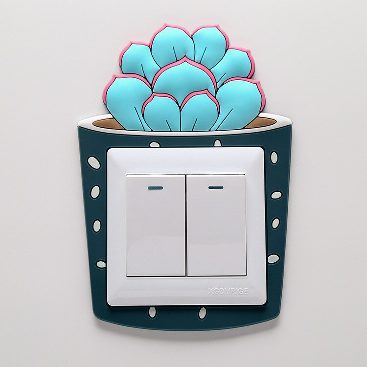 EVICH-pegatinas decorativas para calcomanías luminosas para interruptores, pegatinas de pared, funda protectora para enchufe, cubierta creativa para interruptor de Cactus JK130: Snow lotus