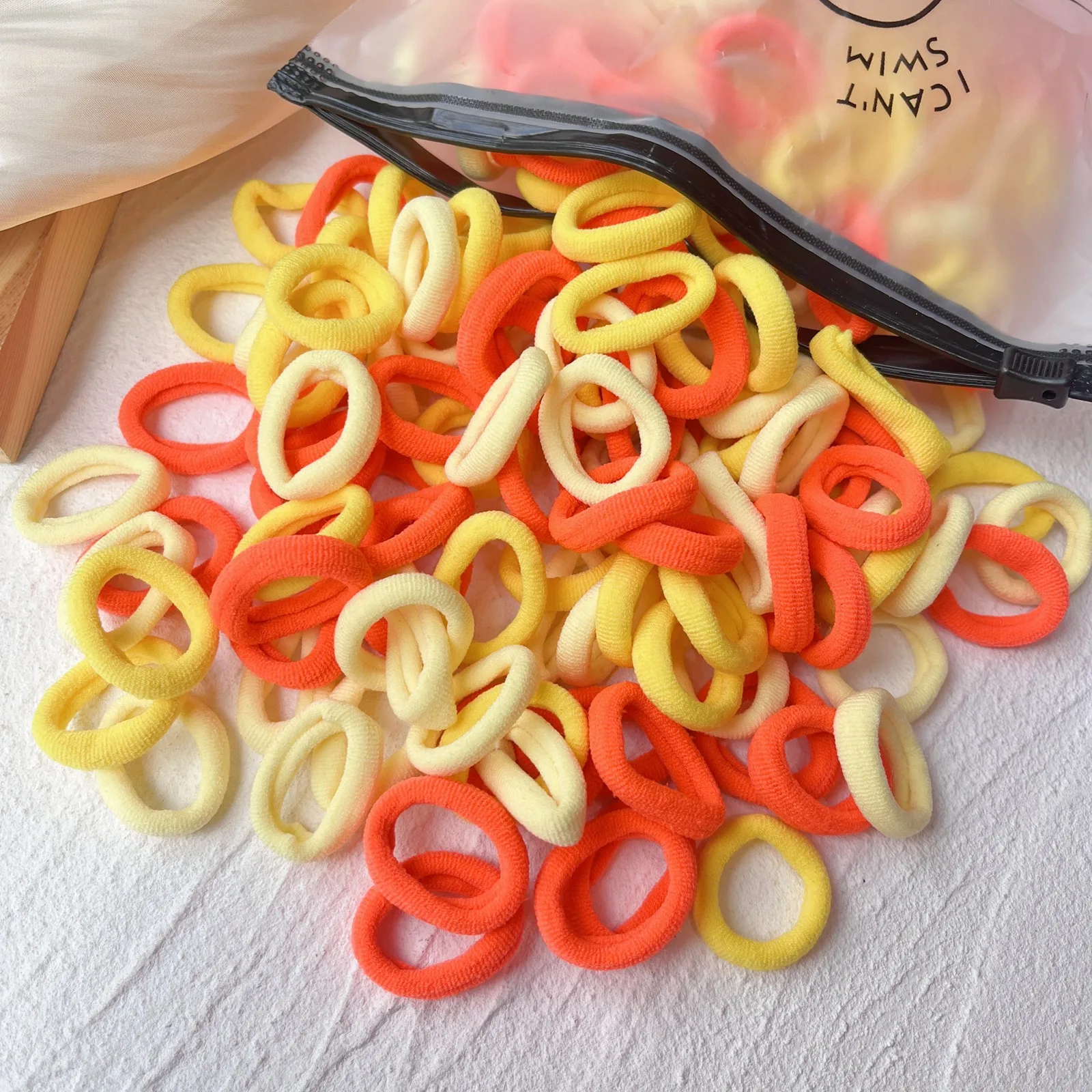 20/50/100 Uds. Lazos elásticos básicos coloridos de nailon para el cabello para niñas, coleta para sujetar, banda de goma, accesorios para el cabello para niños: XS / Gris oscuro