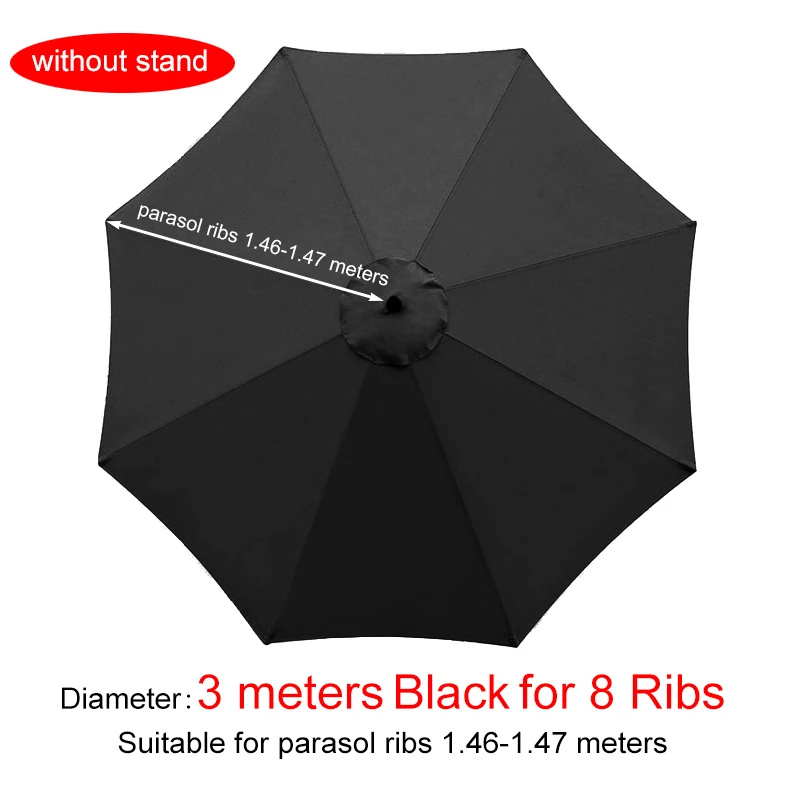 Parasol étanche anti-UV, gril de subdivision sans support, jardin extérieur, couverture de parapluie, parasol, 2/2 m, 7 m, 3m: vert clair