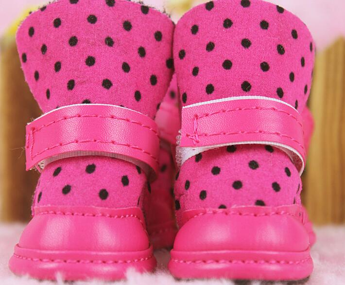 Anti-slip winter warm Hond laarzen waterdichte Elastische Dot pet cat Schoenen voor Kleine honden Teddy Puppy zachte bodem: 1