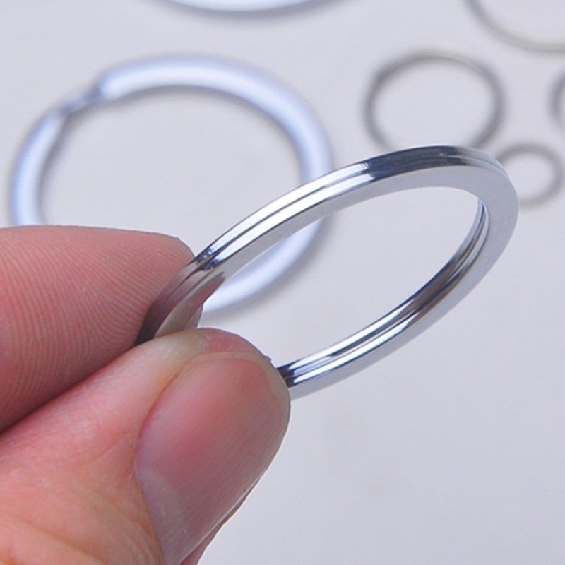 50 stk forsølvet metal blank nøglering nøglering kvindelige mænd nøglering diy nøglering tilbehør nøglering split ring