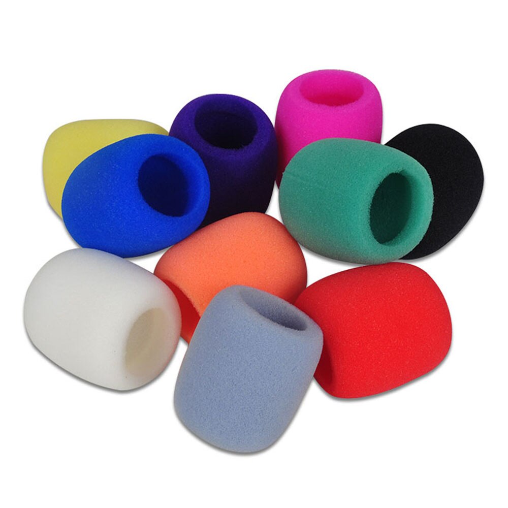 10 stks Microfoon Cover Sponge Cap Handheld Stage Microphone Voorruit Foam Cover, Zwart