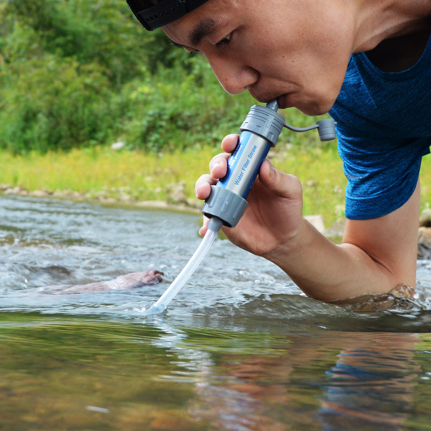 Camping Zuivering Waterfilter Stro Waterfiltratie Stro Waterzuiveraar Voor Survival Emergency Camping Wandelen Backpacken