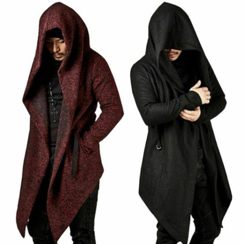 Männer Casual Mit Kapuze Graben Herbst Winter Kleidung Langarm Strickjacke Dünne Graben Solid Mantel Mantel Streetwear Männlichen Mantel