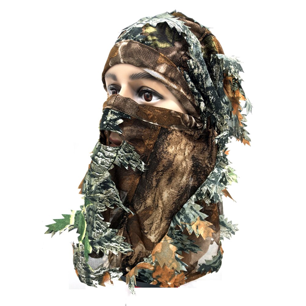 Jagd Tarnung Maske Blatt Wald Atmungsaktive Kopfbedeckungen Volle Gesicht Camo Millitary Jagd Deckel Zubehör