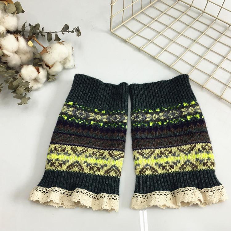 2022 Winter Girl&#39;s Gaiters Camouflage Hue Thick Woolen Leg Warmers Hairy Women Gyaru Accessories Y2k Heaters Warm: armygreen short