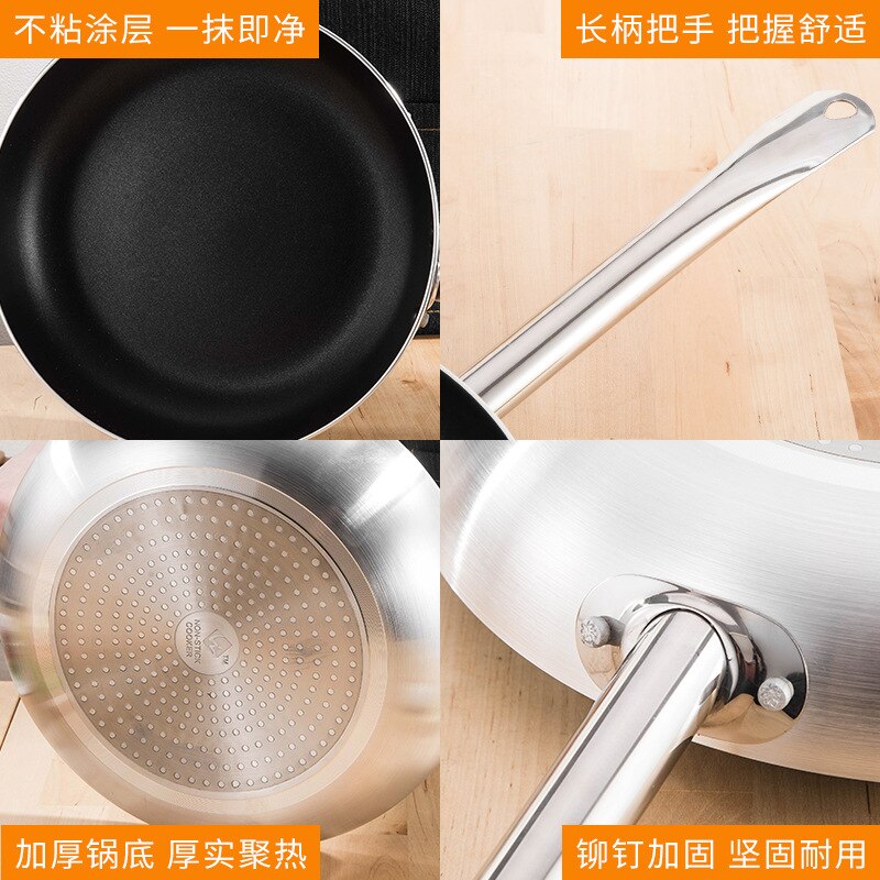 Flat bottom non-stick aluminum cooker frying pan alloy frying pan induction
