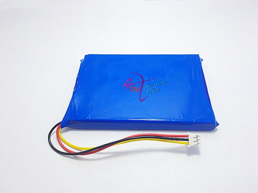 Drei linien mit stecker für den akku 7.4 v sast tragbares mobiles dvd-gerät evd 706090 2600 mah