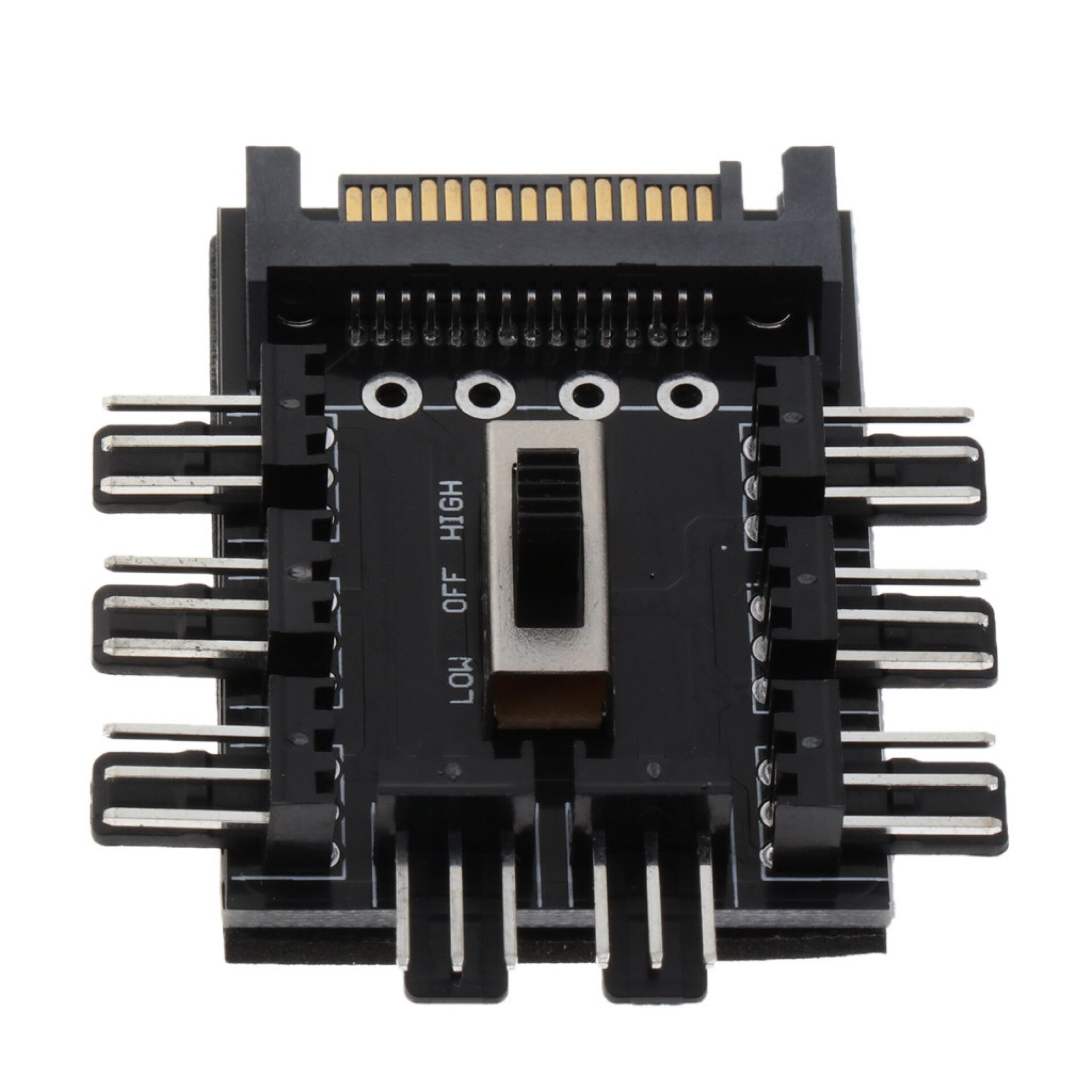 4 -nastainen/sata-sovitin tuulettimen napa 1 to 8 3 nastainen pwm sata molex -jakaja pc kaivoskaapeli 12v virtalähde jäähdytin jäähdytysnopeuden säädin