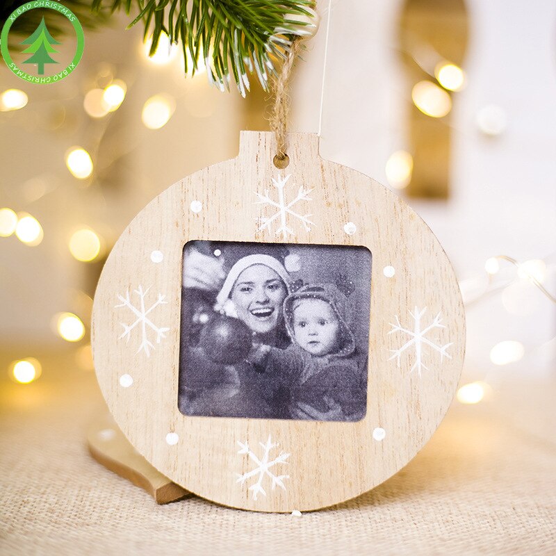 Innovative Christmas Decorations DIY Wooden Hanging Frames Christmas Pendant Modern Photo Frames Christmas: B