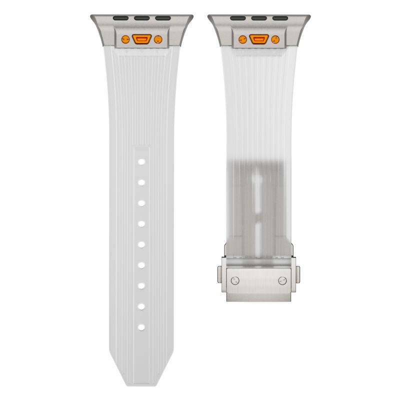 Transparentes Silikonarmband für Apfel Uhr-Armbänder Ultra 49 46 45 44 42 mm, weiches, wasserdichtes Armbinde, Sportarmband für iWatch Correa: XS / Himmelblau