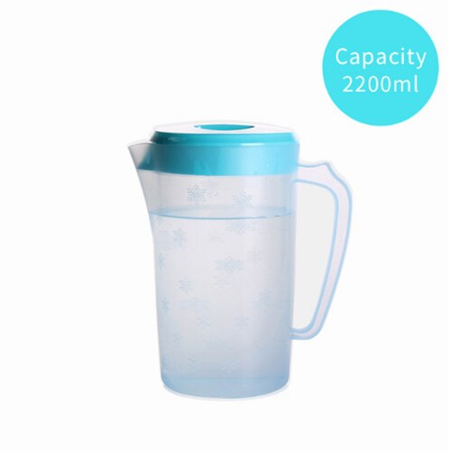 BPA-Free Big Capacity Water Pitcher instead Water Kettle Beverage Jug Home Kitchen Plastic Cold Water Container Supplies 2.2L: Blue Kettle