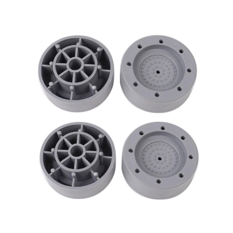 4Pcs Universal Anti-Vibration Feet Pads Washing Machine Rubber Mat Anti-Vibration Pad Dryer Refrigerator Base Fixed Non-Slip Pad: 4pcs Grey