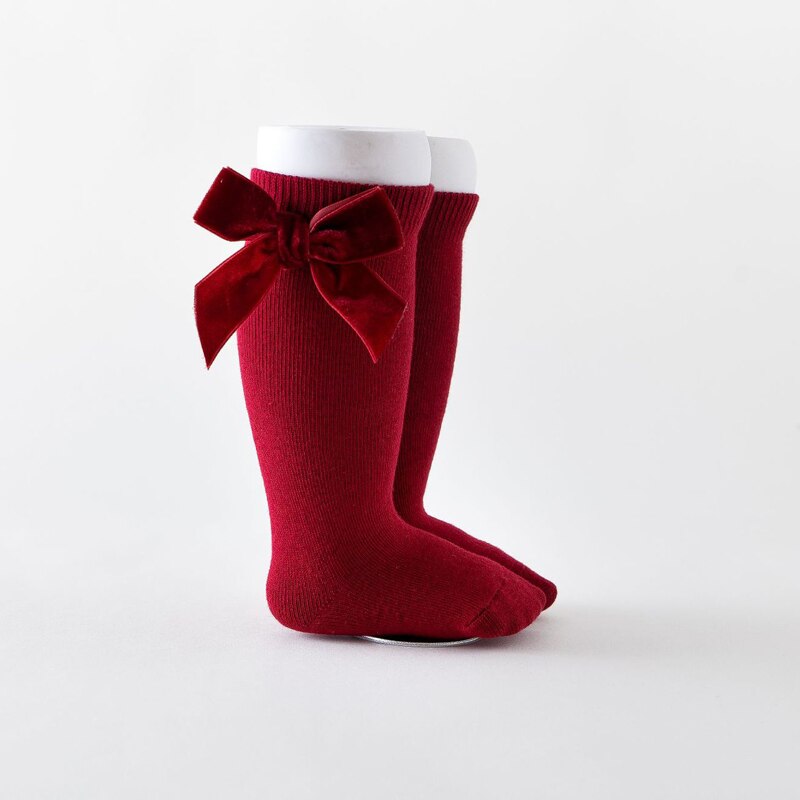 Balleenshiny Dikker Baby Kniekousen Baby Meisjes Jongens Zuigelingen Peuters Zachte Katoenen Baby Vloer Sokken Kinderen Lange Sokken: Wine Red / for 0-1year