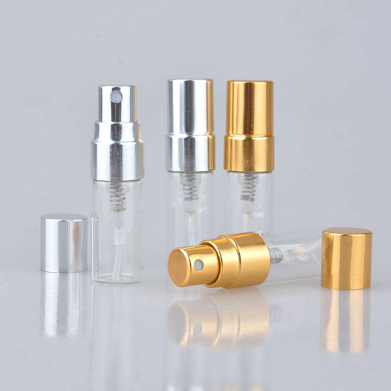 100 Stks/partij 3Ml Reizen Draagbare Glazen Parfumflesje Mini Lege Transparante Glazen Navulbare Parfum Verstuiver Fles Container