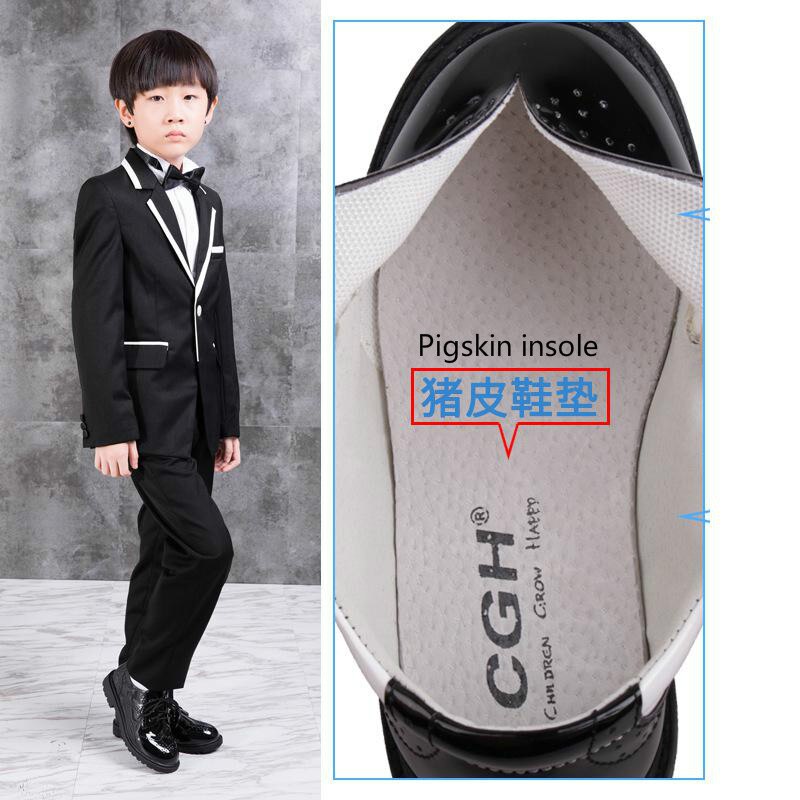Lederen Schoenen Voor Kinderen Jongens Bruiloft Schoenen Herfst Zwarte School Schoenen Student Prestaties Casual Flats Mocassins Kind Jongen