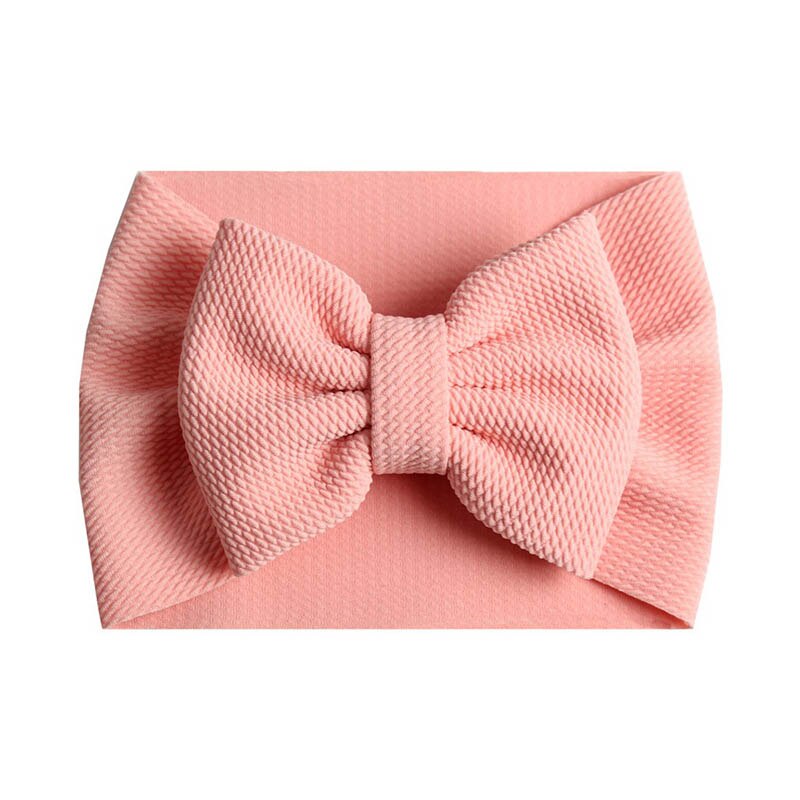 groß Bowknot Baby Mädchen Stirnband Einfarbig Elastische Stirnbänder Haar Bands Für Mädchen freundlicher freundlicher Turban Baby Haar Zubehör: Rosa