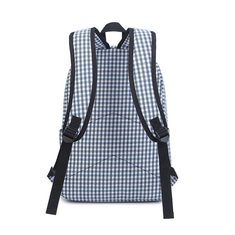 Casual damesrugzak canvas tas rugzak geruite schooltassen voor tieners meisjes laptoptas bolsa mochila