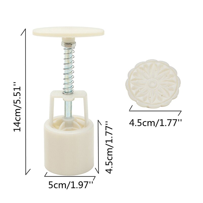 Jx-lclyl 50g ronde bloemmaancakevorm 6 stempels maancakedecoratie bakgereedschap