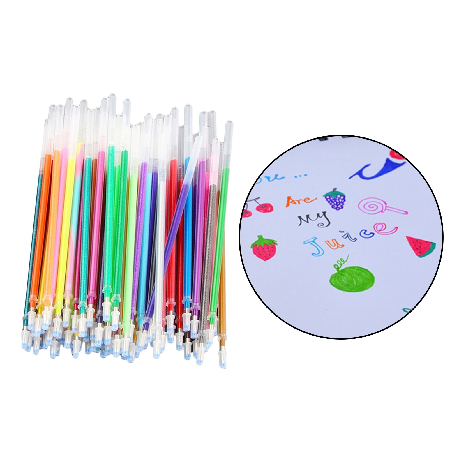36/60/100Color Neon Gel Pen Refill Glitter Pen for Coloring Drawing Craft Marker: 60Color