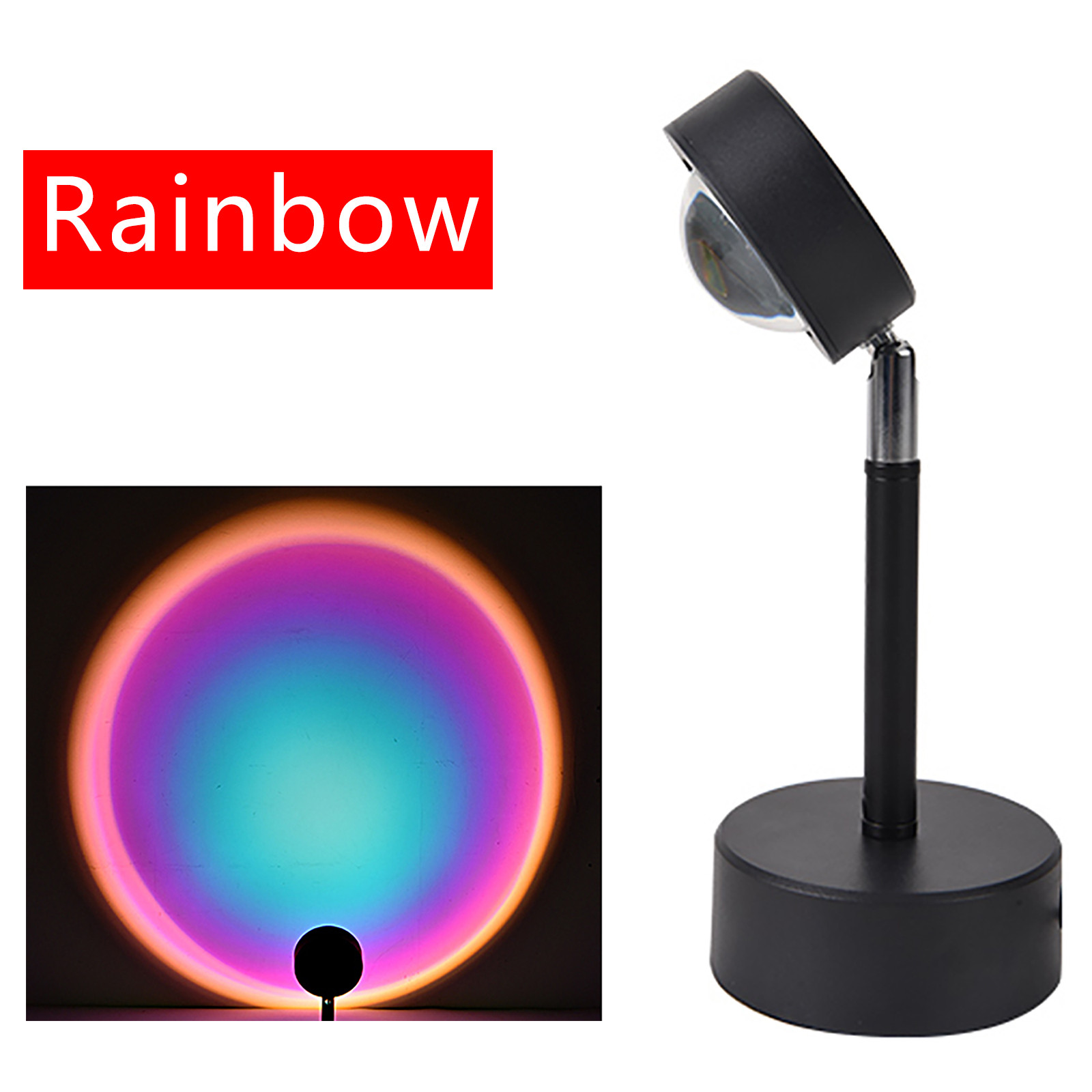 Usb Power Instelling Zon Projector Sfeer Led Nachtlampje Vul Licht Voor Woonkamer Slaapkamer Romantische Kleurrijke Lamp Verlichting: Rainbow