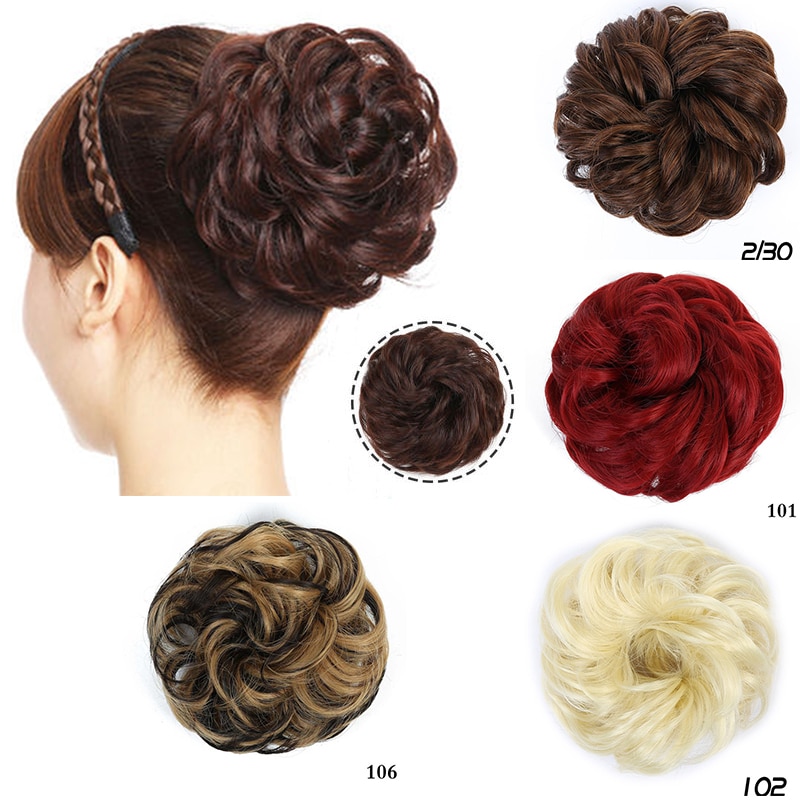 XUANGUANG Wave Curly hair Doughnut bun Wig hair accessories Headwear Rubber band hair band Elastic hair rope