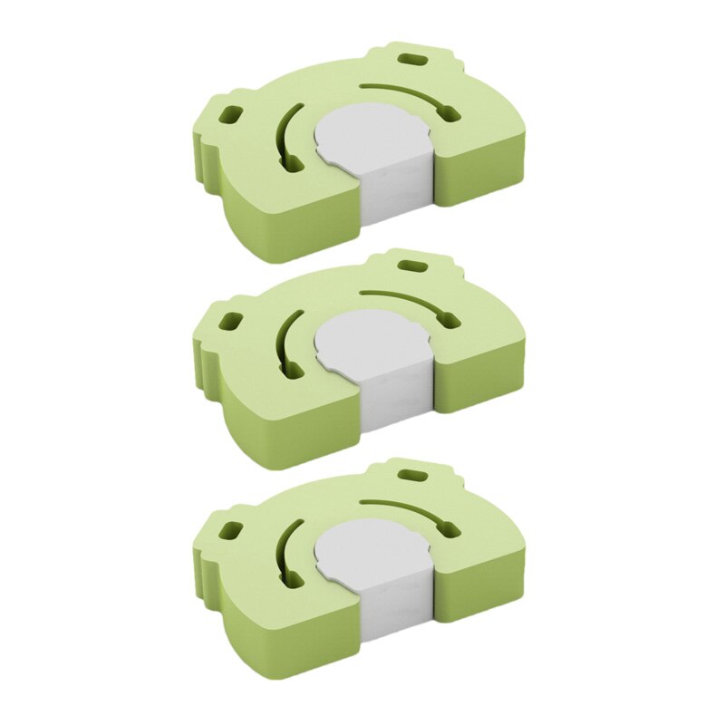 Door Stopper Baby Safety Cartoon Animal Thick Door Block Anti-Pinch Hand Kids Children Finger Protect White Eva Door Stoppers: 3PCS Green