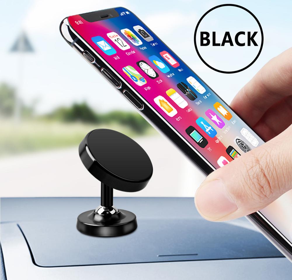 FONKEN Magnetische Auto Telefon Halter für Telefon Auto Halterung Magnet Zwei Weg Rotation leucht Stehen Schreibtisch Wand Mobile Mini Halter: Black stand